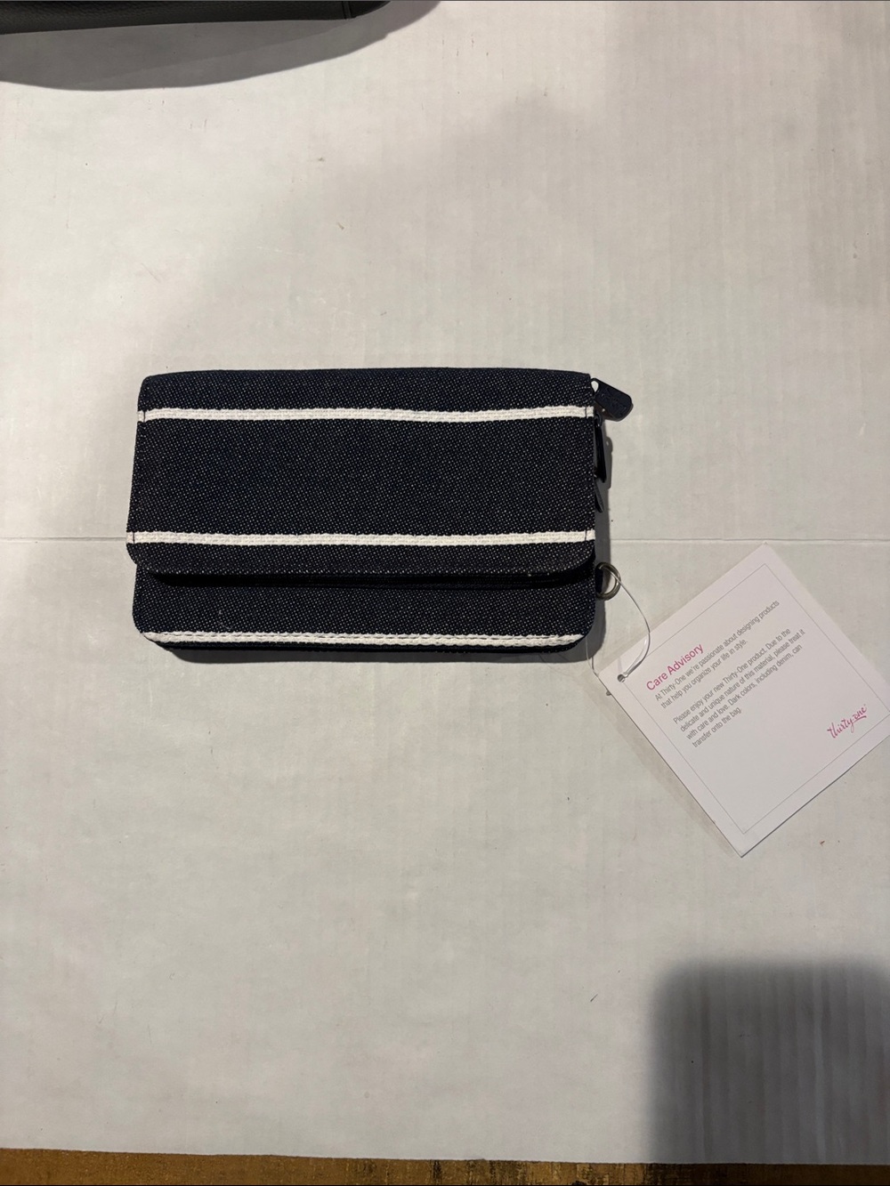 Thirty one Navy and White Striped Fold-Over Wallet